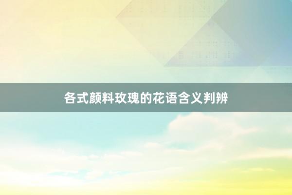 各式颜料玫瑰的花语含义判辨